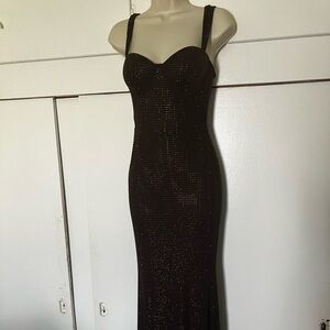 Windsor Brown Studded Prom Dress